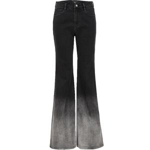 ONLY2025冬季新款裤腿渐变层次水洗复古高腰显瘦喇叭裤牛仔裤女