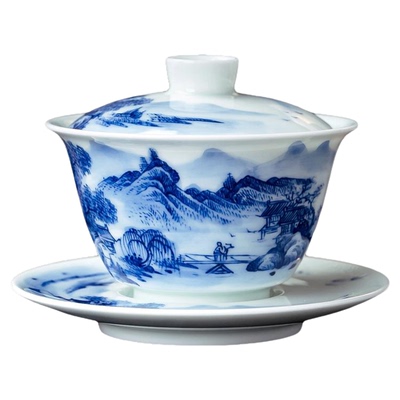 单个盖碗高档大号泡茶碗