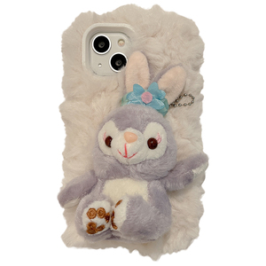 启乾 毛绒星黛露雪莉玫支架iPhone15手机壳适用苹果14/13promax少女心12/11可爱公仔卡通新款绒布毛茸茸秋冬