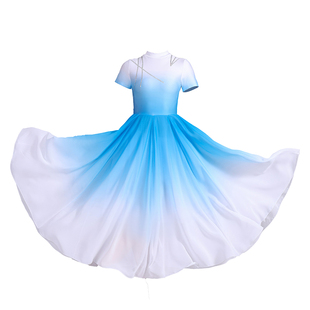 开场舞大摆裙演出服大气现代舞生命的河舞蹈服装歌伴舞表演连衣裙