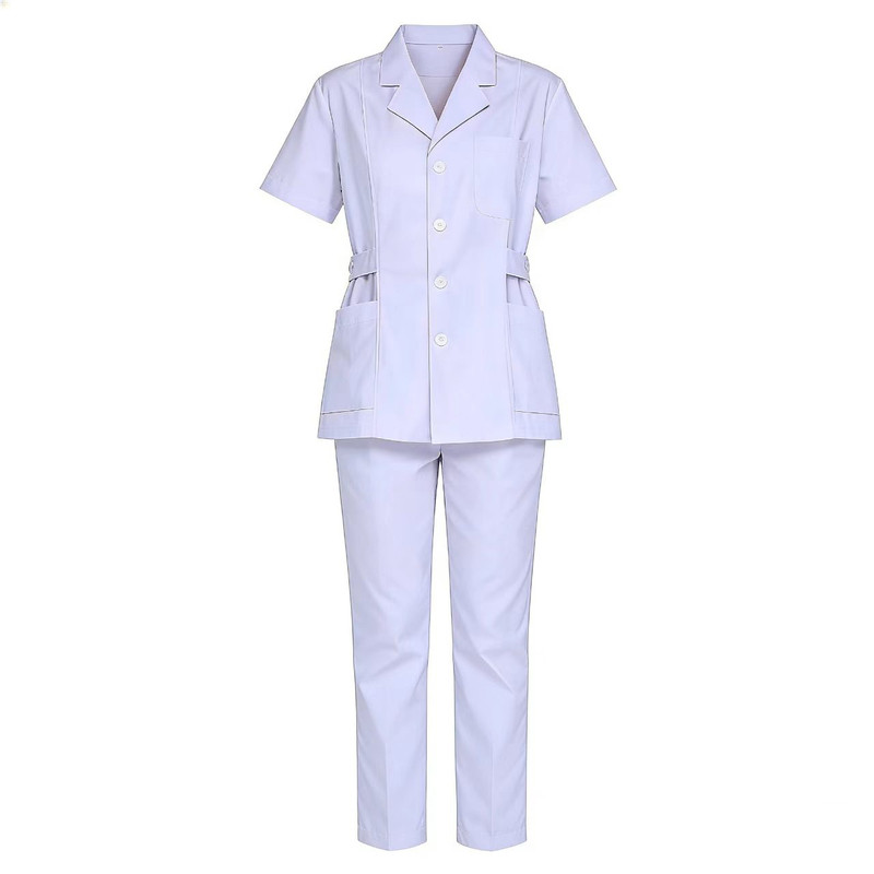 女医生服男小褂分体护工服套装蓝护士服药店医生夏季牙科短款保洁