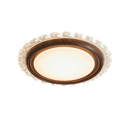 卧室胡桃木隐形无叶吸顶电风扇灯