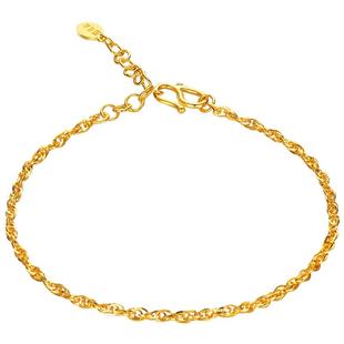 【折扣】TSL谢瑞麟黄金手链女款百搭细素链足金链YL770