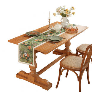 桌旗轻奢高端美式复古高级感茶几电视柜斗柜防尘长条盖布桌布布艺