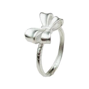 在逃公主蝴蝶结999纯银戒女防过敏足银轻奢活口指环送女友礼物