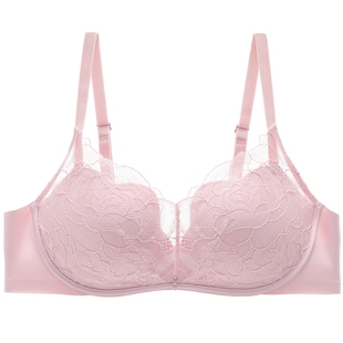 【蕾丝玫瑰舒挺杯】安莉芳无钢圈文胸女小胸聚拢透气内衣EBW0870