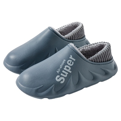 防水棉拖鞋男款冬季2025新款室内居家厚底防滑保暖情侣棉鞋女外穿