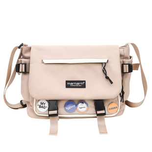 痛包装书背包男士单肩包工装邮差包大容量学生上课帆布包斜挎包女