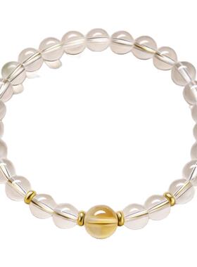 天然白水晶手串绿幽灵海蓝宝手链