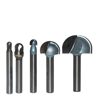 浪潮工业级圆底刀底部球头修边机1/4柄凹圆线槽木工刀铝塑板U型