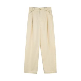 solighter 法式复古灯芯绒萝卜九分裤女秋冬新款高腰显瘦休闲裤子