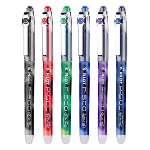 日本PILOT百乐笔P500整盒黑色考试中性笔0.5mm彩色水笔红色蓝一盒