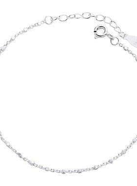 通体925纯银小方块手链女