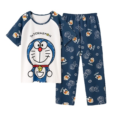 春夏纯棉情侣短袖长裤家居服套装