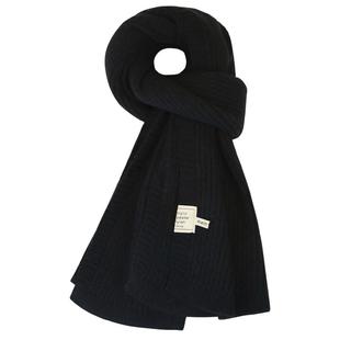 黑色围巾男士冬季新款韩版潮加厚保暖毛线针织围脖男款送男友礼物