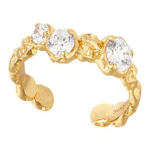 【情人节礼物】张靓颖同款-莓拉星辰戒指925银饰碎闪金色开口戒