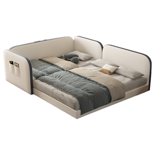 二胎家庭亲子床一家四口3米大床超大蒙氏地台床榻榻米拼接子母床