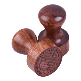 紫檀木印章制作木质图章篆刻闲章檀木藏书刻LOGO檀木圆形闲章