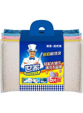 世家去油污洗碗海绵擦PP银丝