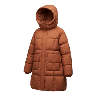 鸭鸭羽绒服中长款女2025年冬季新款收腰连帽宽松潮流时尚休闲外套