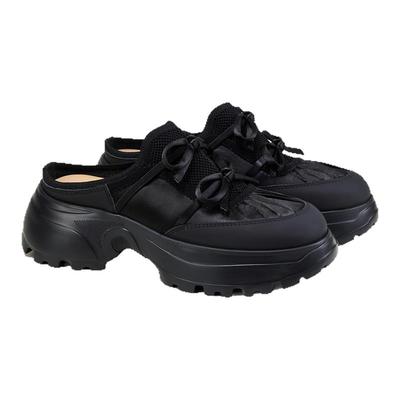 fed厚底半拖夏季新款女鞋褶皱拖鞋一脚蹬后空休闲鞋女S0430-YA621