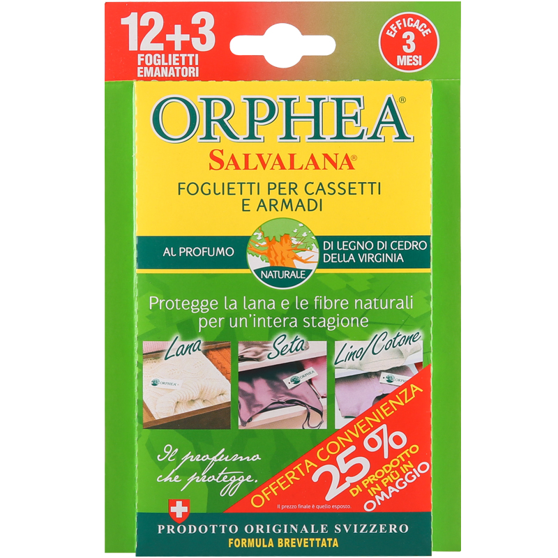 4包 ORPHEA奧菲雅羊毛衣物衣柜防蟲蛀防霉防蛀蟲香片 替代樟腦丸