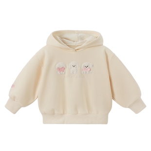 [保暖锁温]女童连帽卫衣秋冬儿童加厚上衣甜美冬装洋气小宝宝衣服