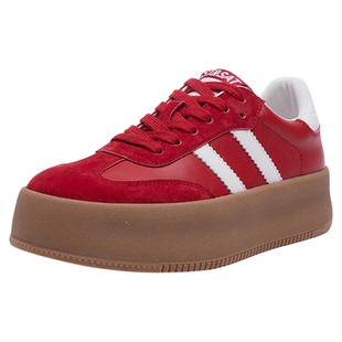 星期六德训鞋女2025秋季新款红色鞋子蛇年本命年结婚复古风阿甘鞋