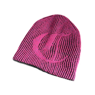 美式复古双面条纹针织套头帽子男女秋冬保暖毛线冷帽时尚显脸小潮