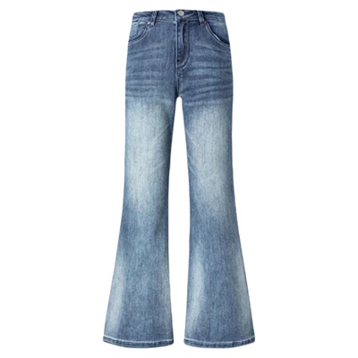 浅色高腰小个子直筒微喇裤2026夏