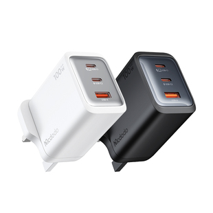 麦多多迷你100W插头3口GaN charger氮化镓英欧美规UK港澳充电器适用iphone17手机平板mac笔记本电脑pd快充头