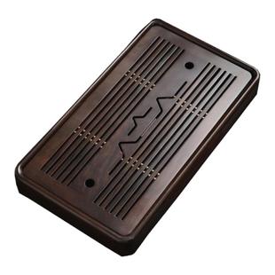 高端手工黑檀木实木茶盘茶海小型办公室蓄水储水式干泡台茶台托盘