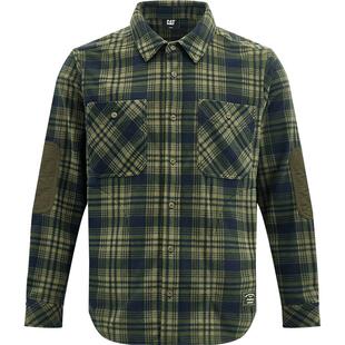 CAT卡特25秋冬新品男士抗静电保暖百搭磨毛工装格子衬衫商场同款