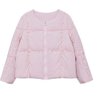 【年终清仓】DM100大码女装胖mm冬季轻薄正肩圆领短款羽绒服外套