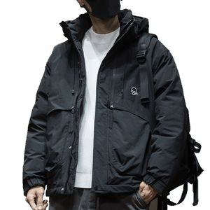 黑金石墨烯羽绒服男2025冬季新款90灰鸭绒外套宽松大码男士棉服潮