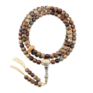 卡杰格朵{清欢系列}.老料星月菩提子佛珠手串配饰陈籽手链108颗