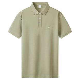 【凉感简约】卡宾纯色短袖POLO衫男士夏季翻领商务百搭T恤上衣男