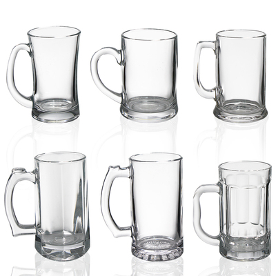 玻璃家用大号把手啤酒杯