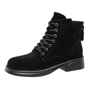 康奈女鞋冬季真皮女短靴潮流时尚马丁靴百搭厚底短筒女靴