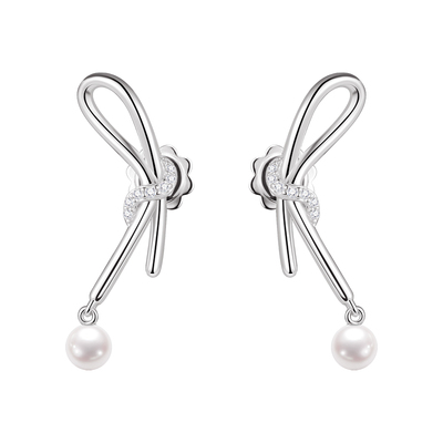 PEARLSTIGE蝴蝶结珍珠耳钉