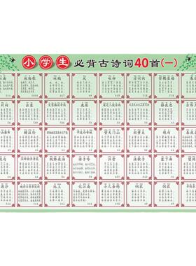 必背古诗词拼音版一年级墙贴挂图