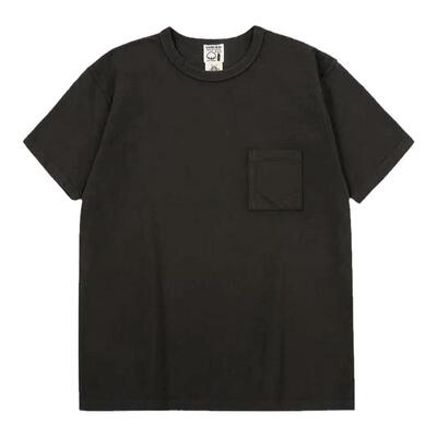 日本SAMURAI JEANS SJST-SC03武士和棉劲草木染纯色复古短袖T恤