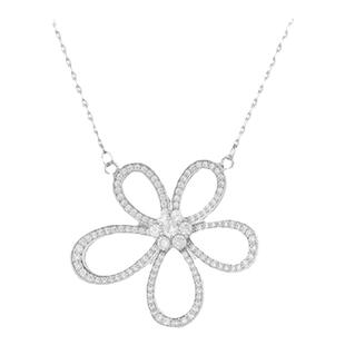 微镶锆石五瓣花朵项链轻奢小众女高级设计感2026新款爆款锁骨链潮