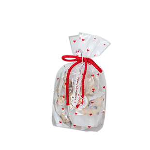 加厚透明爱心饼干袋牛轧糖点心直立袋雪花酥糖果玛德琳平口包装袋