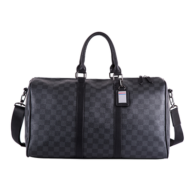 街头时尚风格子皮质横款手提包