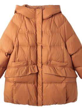 孔雀飞飞2024冬季连帽羽绒服