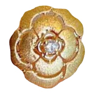 18K黄金山茶花钻石吊坠扣 可开口choker百搭万能扣拉丝工艺玫瑰花