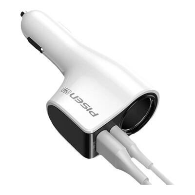 品胜22.5W车载充电器一拖三点烟器转换插头18W USB手机30W PD快充双口多功能汽车车充