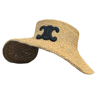 2025新款草编空顶帽子女显脸小出游大檐防晒遮阳帽可折叠拉菲草帽