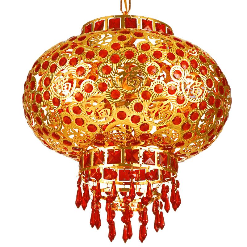 大红灯笼灯吊灯中式户外大门阳台旋转新年结婚乔迁装饰led走马灯